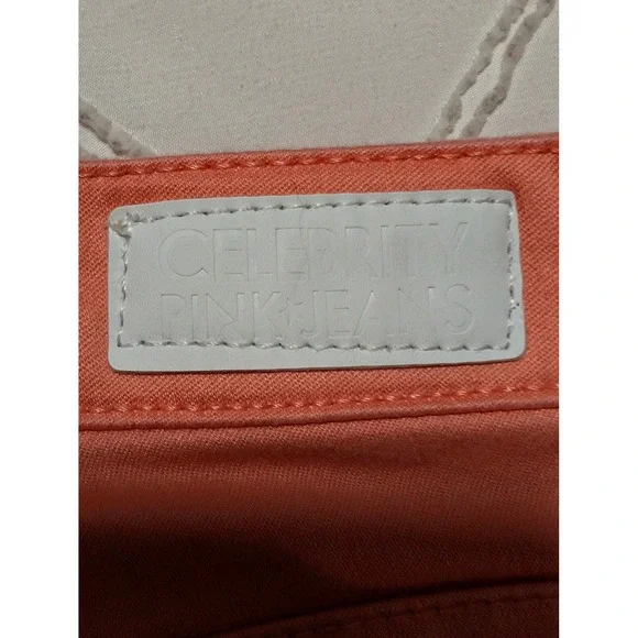 Celebrity Pink Jeans Low Rise Skinny Desert Flower Peach Colored Pants Size 3 - Picture 6 of 6